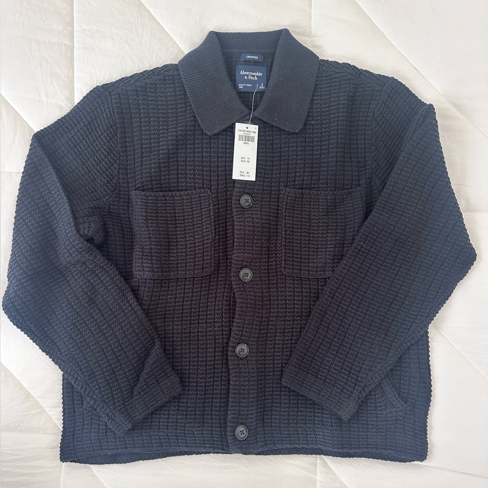 Men’s Abercrombie & Fitch Black Cropped Cardigan